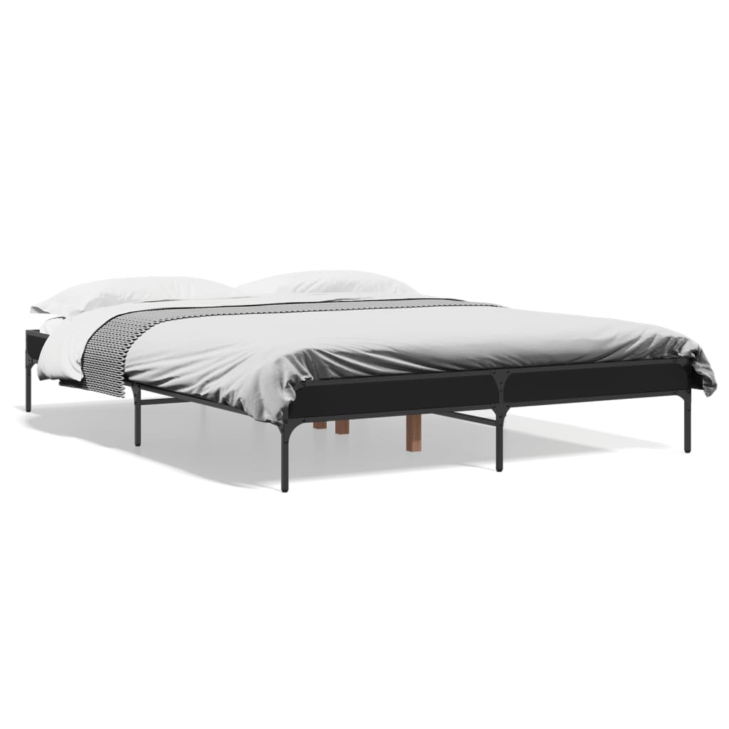 vidaXL Bed Frame without Mattress Black 140x200 cm