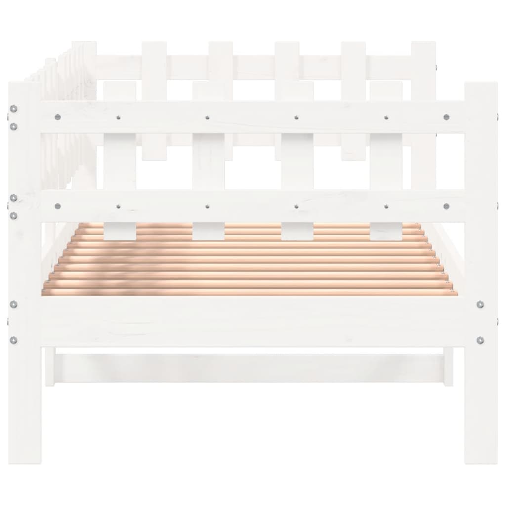 vidaXL Day Bed without Mattress White 90x190 cm Single Solid Wood Pine