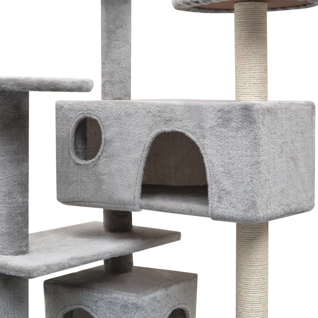 vidaXL Cat Tree with Sisal Scratching Posts 125 cm Grey