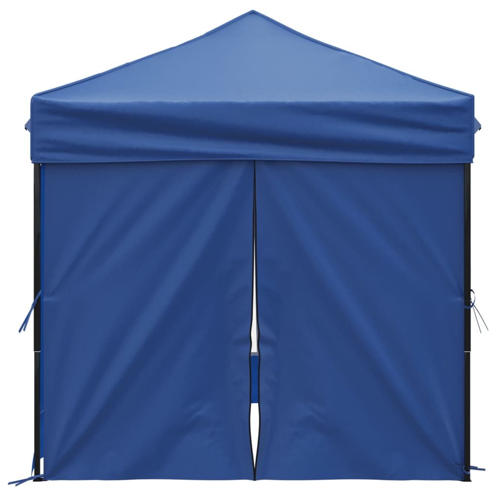 vidaXL Folding Party Tent with Sidewalls Blue 2x2 m