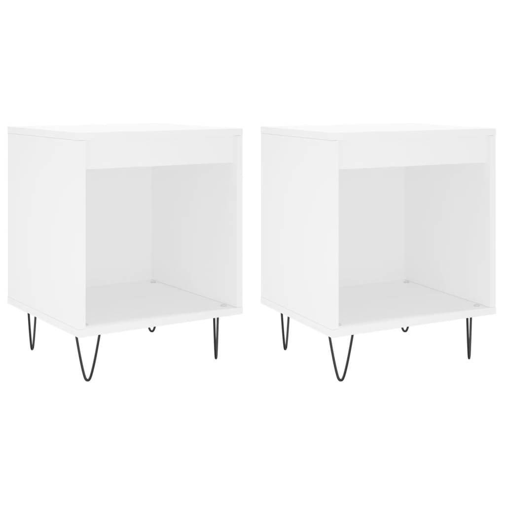 vidaXL Bedside Cabinets 2 pcs White 40x35x50 cm Engineered Wood