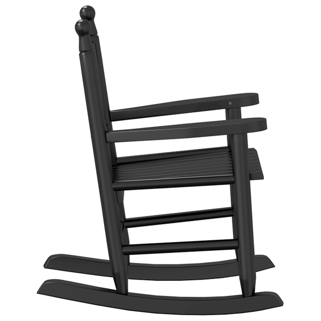 vidaXL Rocking Chair for Children Black Solid Wood Poplar