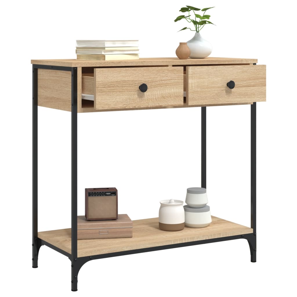 vidaXL Console Table Sonoma Oak 75x34.5x75 cm Engineered Wood