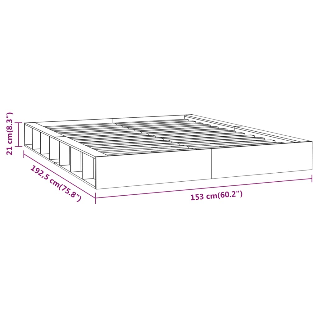 vidaXL Bed Frame without Mattress 135x190 cm Double Solid Wood