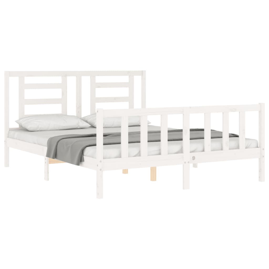 vidaXL Bed Frame without Mattress White 160x200 cm Solid Wood Pine