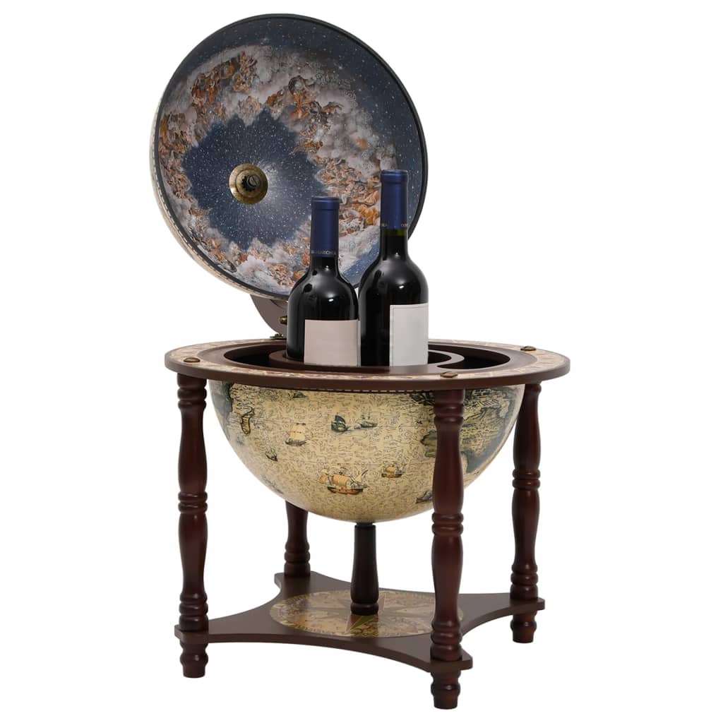 vidaXL Globe Bar Wine Stand Brown Solid Wood Eucalyptus