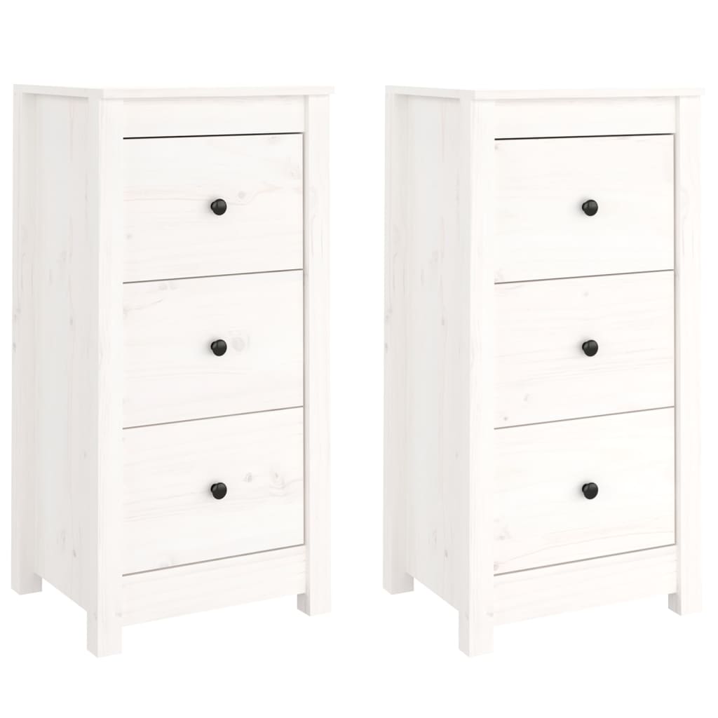 vidaXL Sideboards 2 pcs White 40x35x80 cm Solid Wood Pine