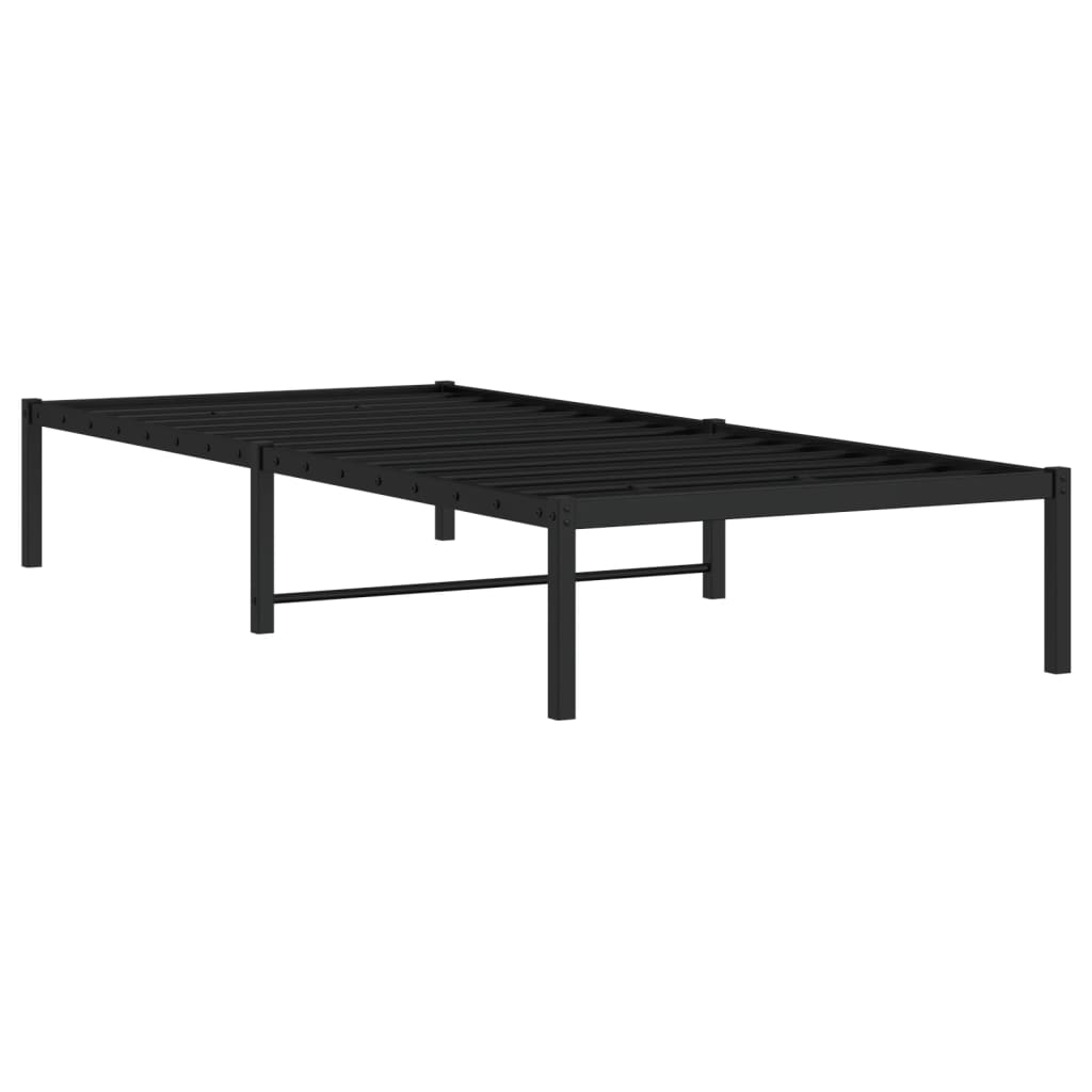 vidaXL Metal Bed Frame without Mattress Black 90x190 cm Single