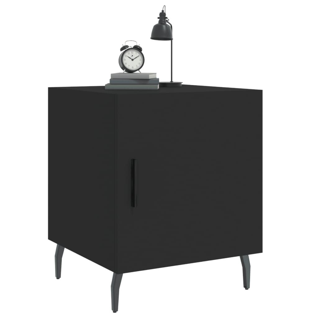 vidaXL Bedside Cabinet Black 40x40x50 cm Engineered Wood