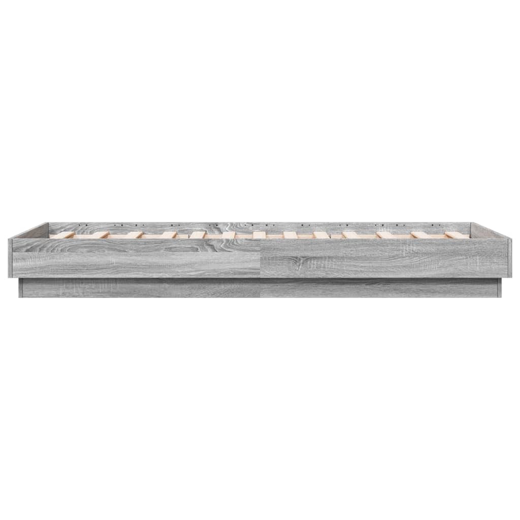 vidaXL Bed Frame Grey Sonoma 90x190 cm Engineered Wood