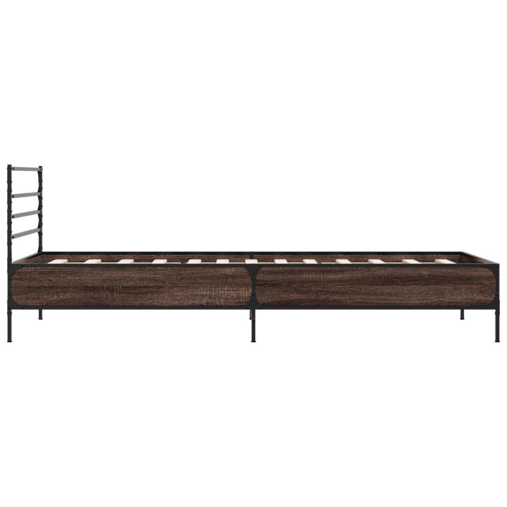 vidaXL Bed Frame without Mattress Brown Oak 75x190 cm Small Single