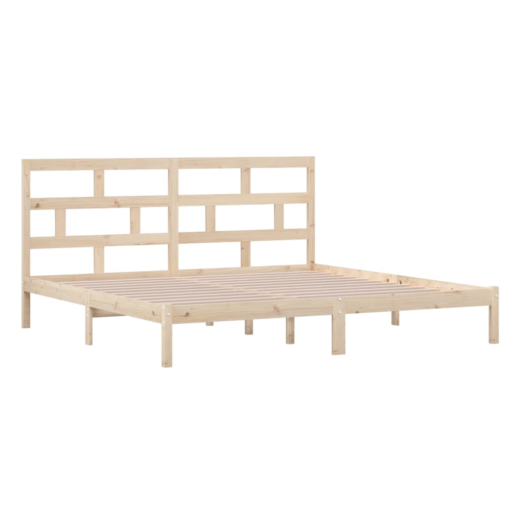 vidaXL Bed Frame without Mattress Solid Wood Pine 200x200 cm (810037+814214)