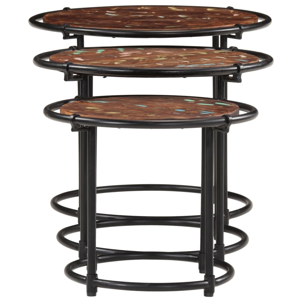 vidaXL Nesting Tables 3 pcs Solid Wood Reclaimed