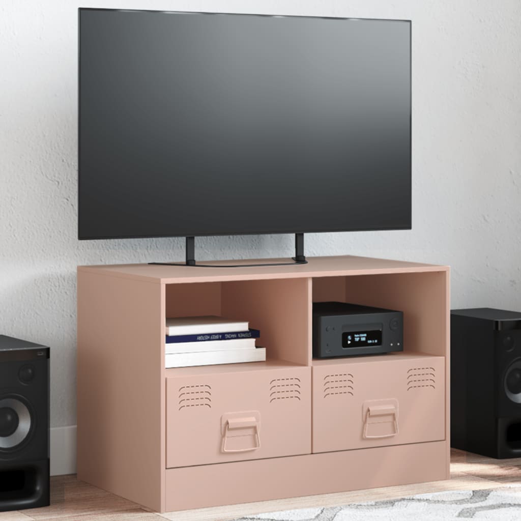 vidaXL TV Cabinet Pink 67x39x44 cm Steel