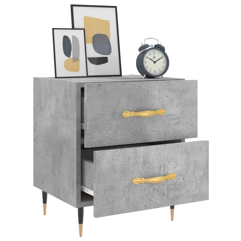 vidaXL Bedside Cabinets 2 pcs Concrete Grey 40x35x47.5 cm Engineered Wood