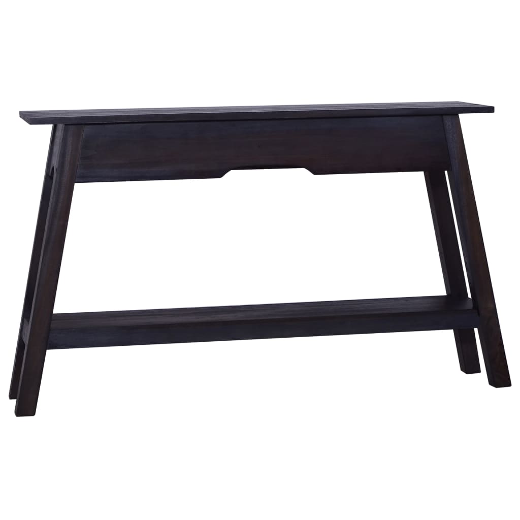 vidaXL Console Table Black 120x30x75 cm Solid Mahogany Wood