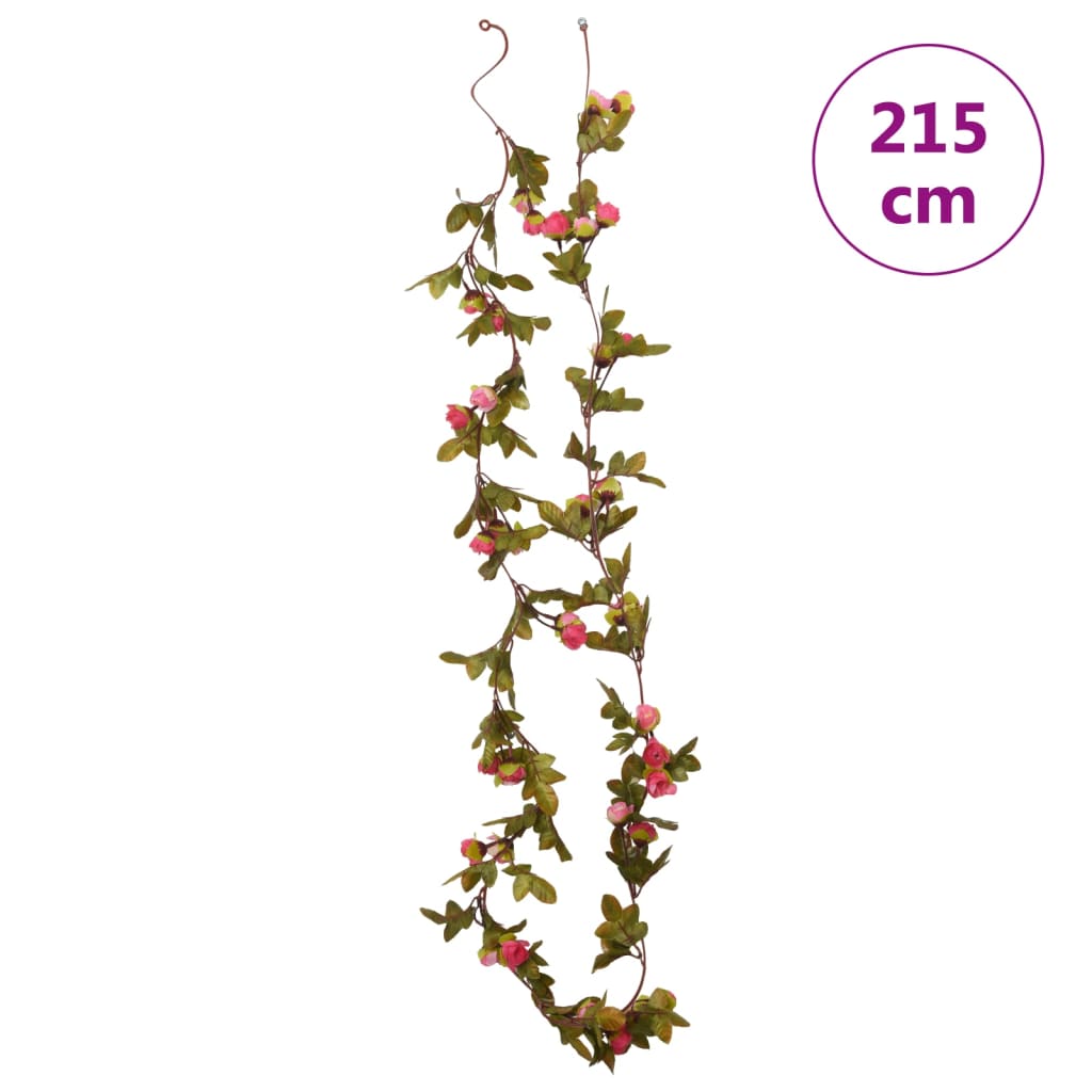 vidaXL Christmas Flower Garlands 6 pcs Rose 215 cm