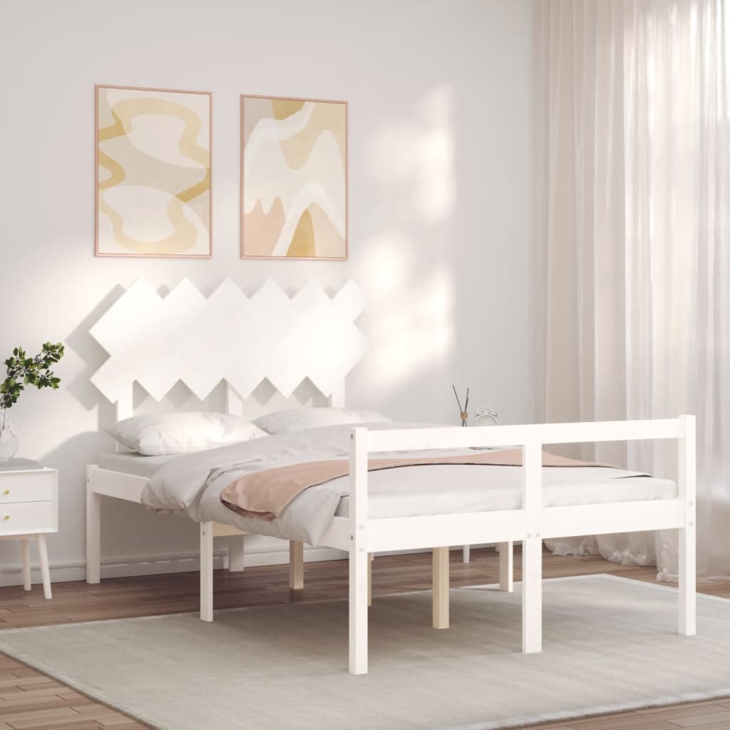 vidaXL Senior Bed without Mattress White 120x200 cm Solid Wood