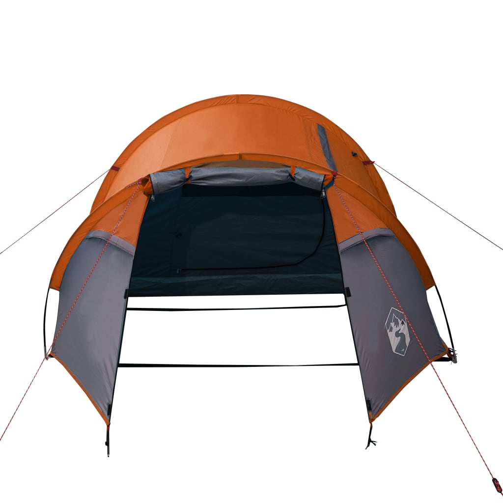 vidaXL Camping Tent Tunnel 3-Person Orange Waterproof