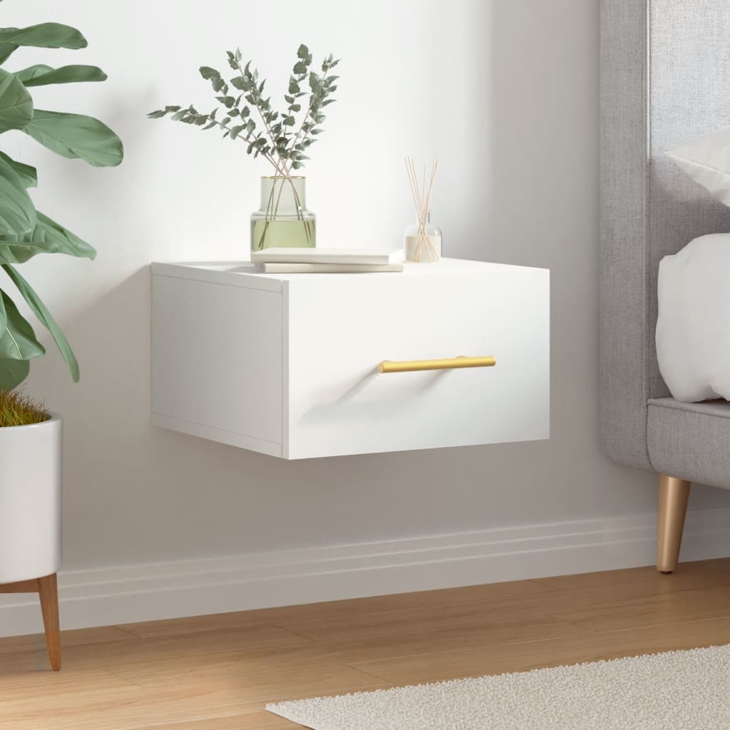 vidaXL Wall-mounted Bedside Cabinet White 35x35x20 cm