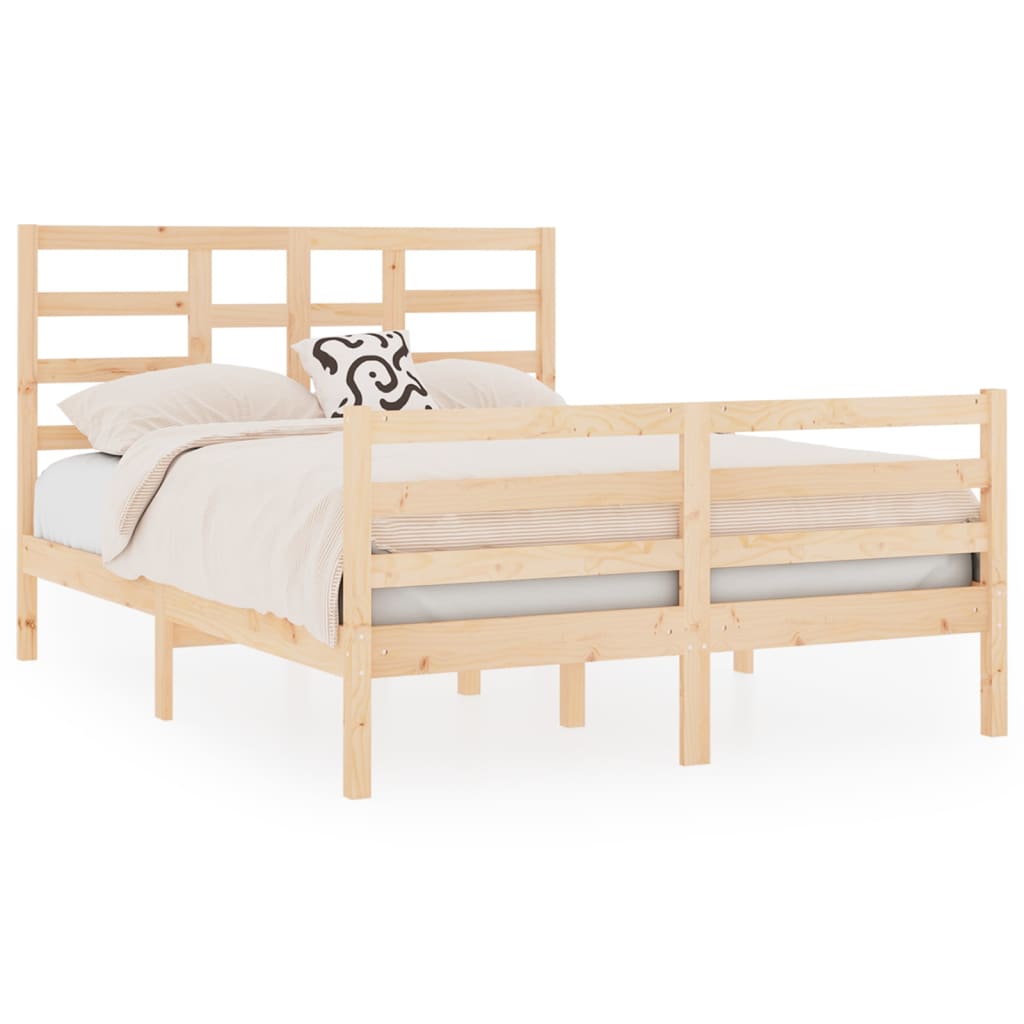 vidaXL Bed Frame without Mattress Solid Wood 120x190 cm Small Double