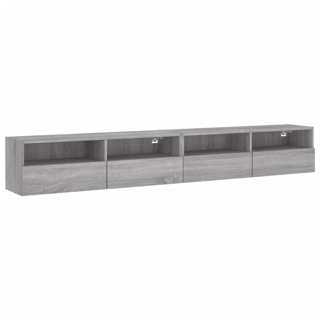 vidaXL TV Wall Cabinets 2 pcs Grey Sonoma 100x30x30 cm Engineered Wood