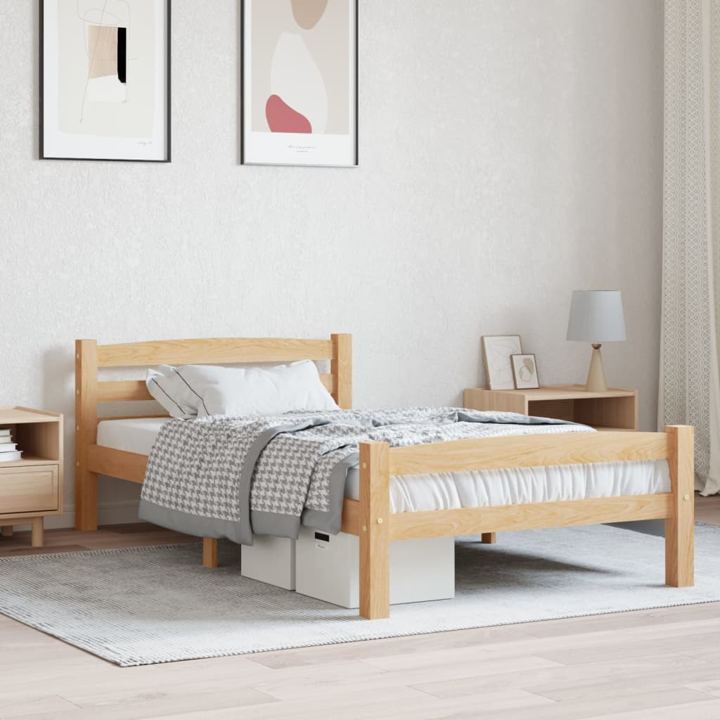 vidaXL Bed Frame without Mattress Solid Pinewood 90x200 cm