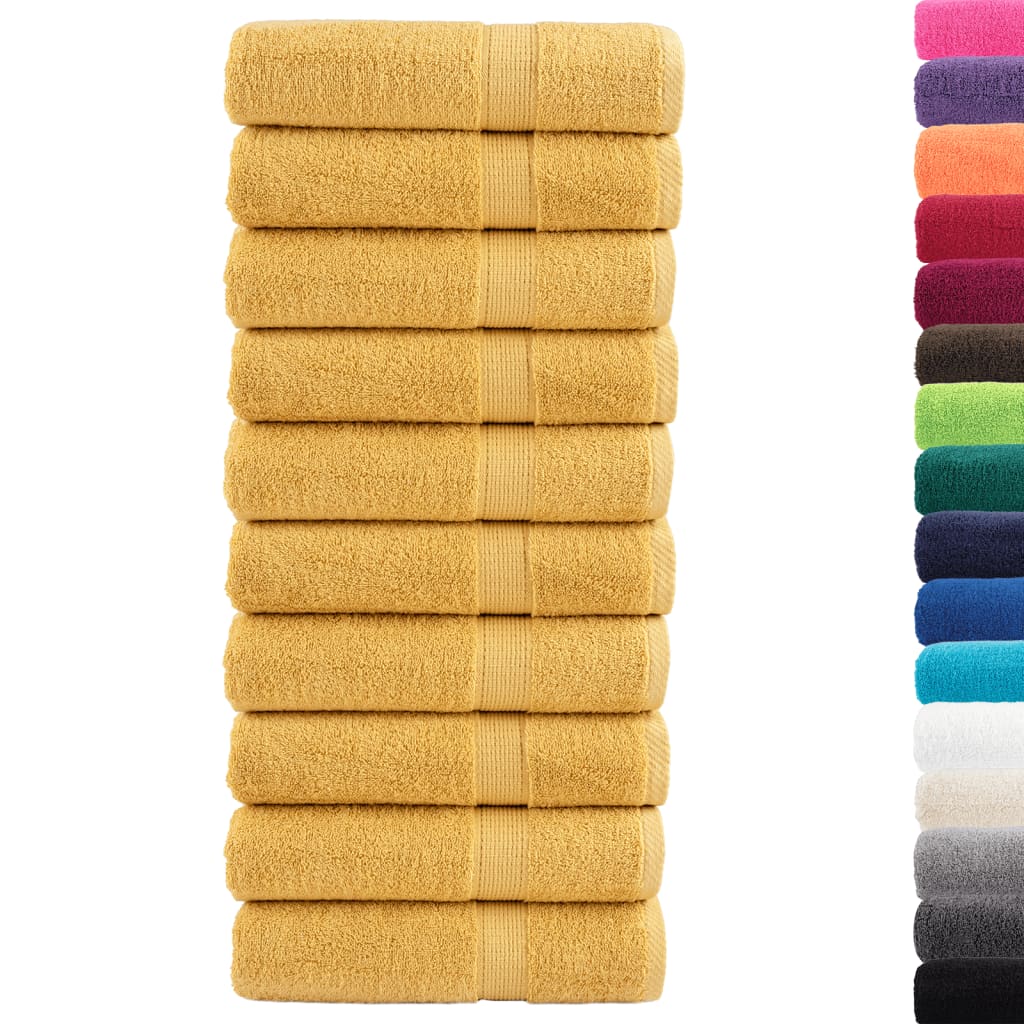 vidaXL Premium Bath Towels SOLUND 10pcs Gold 100x150cm 600gsm