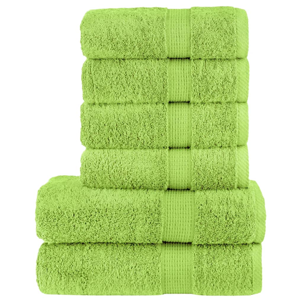 vidaXL 6 Piece Premium Towel Set SOLUND Apple Green 600 gsm