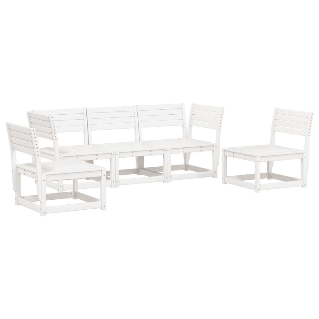 vidaXL 5 Piece Garden Sofa Set White Solid Wood Pine