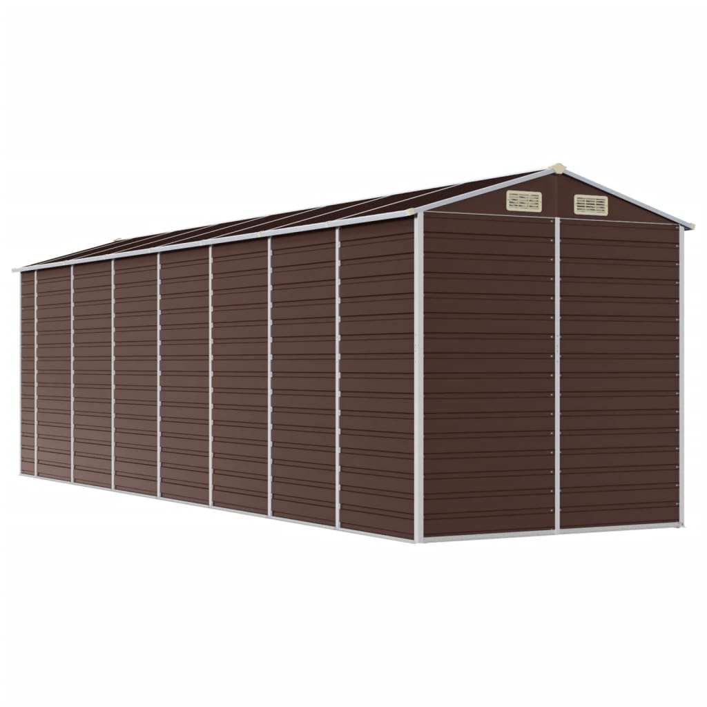 vidaXL Garden Shed Brown 191x640x198 cm Galvanised Steel