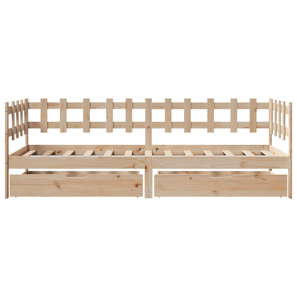 vidaXL Daybed with Drawers without Mattress 80x200 cm Solid Wood