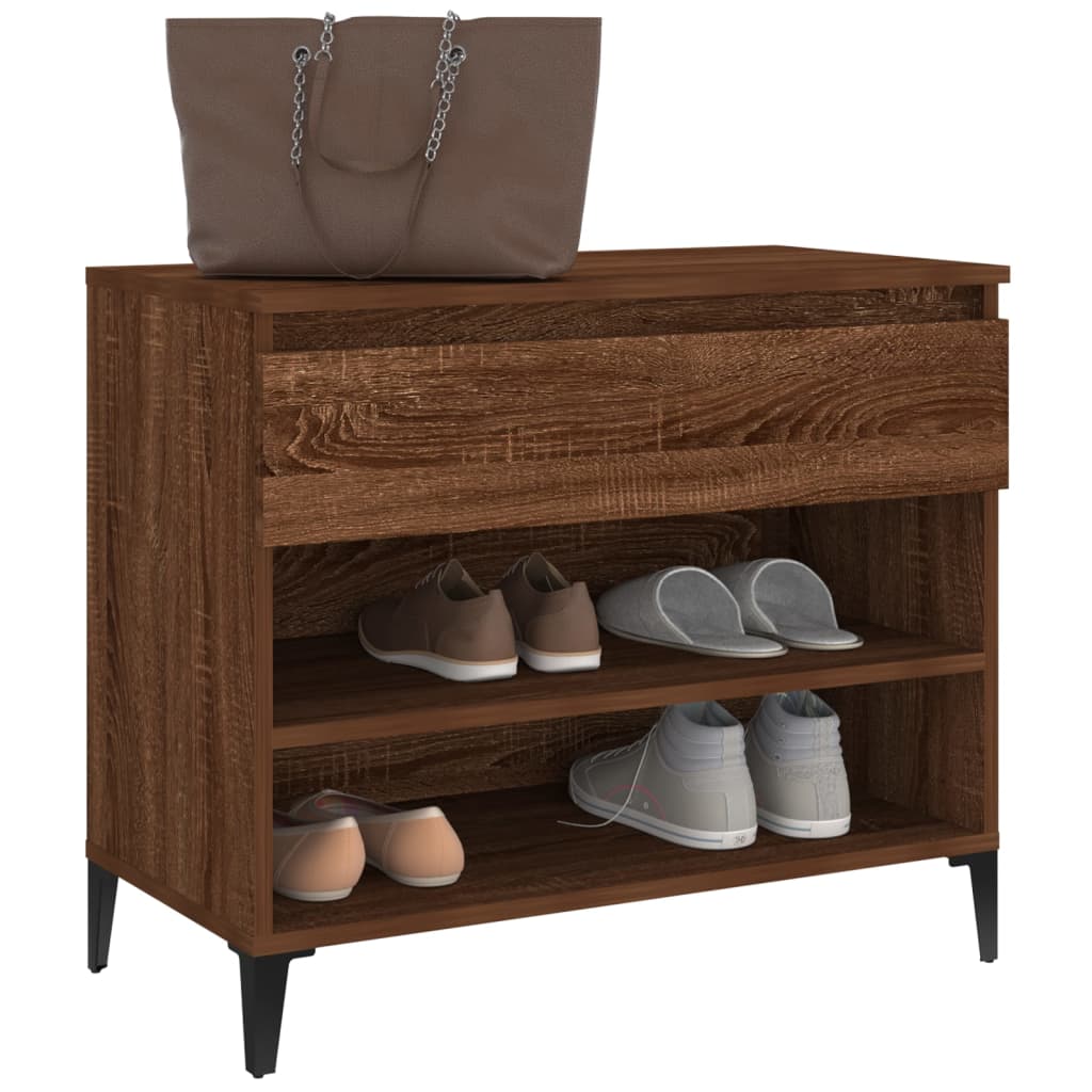 vidaXL Shoe Cabinet Brown Oak 70x36x60 cm Engineered Wood