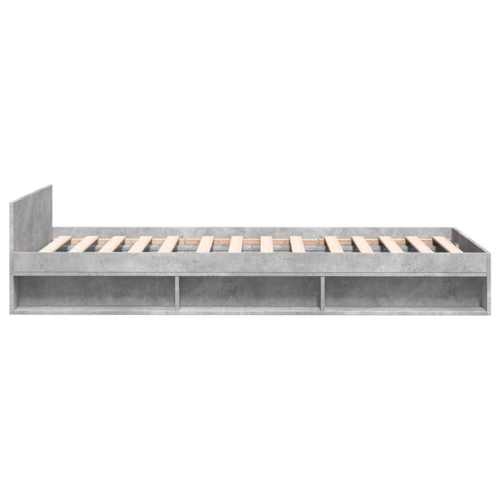 vidaXL Bed Frame with Drawer without Mattress Concrete Grey 75x190 cm Small Single