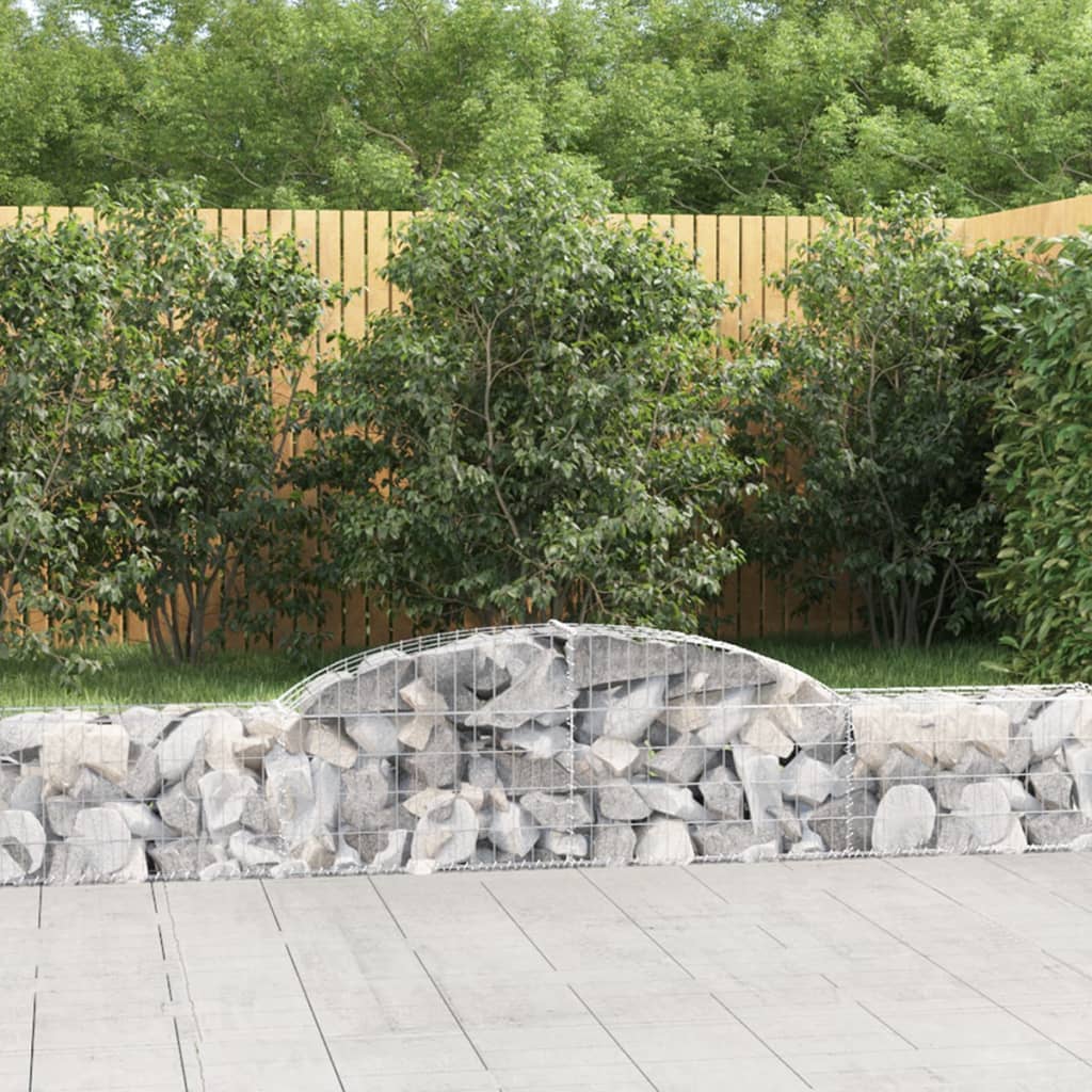 vidaXL Arched Gabion Baskets 12 pcs 300x30x40/60 cm Galvanised Iron