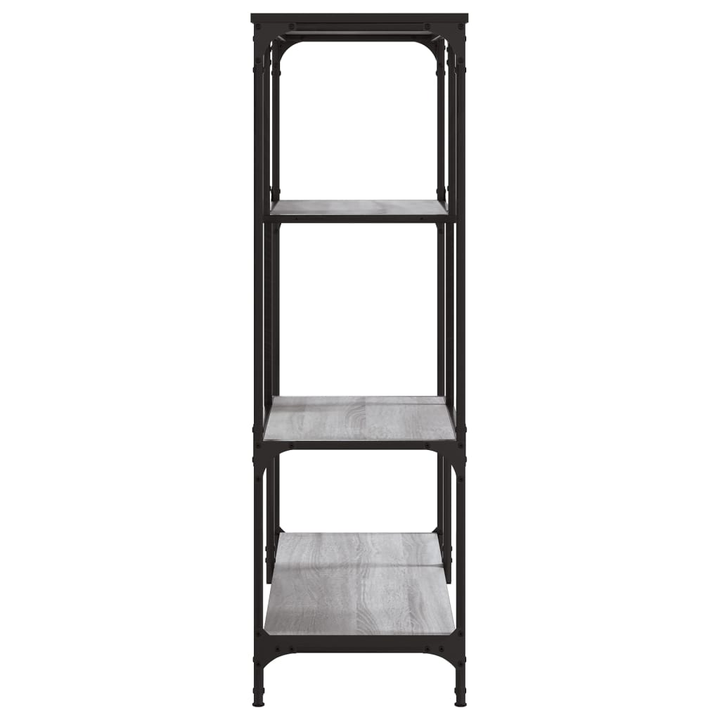 vidaXL Bookshelf Grey Sonoma 81x36x115 cm Engineered Wood and Steel