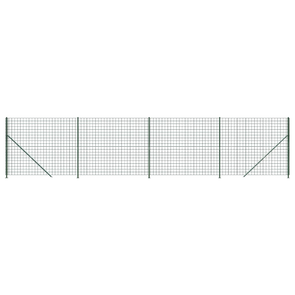 vidaXL Wire Mesh Fence with Flange Green 2x10 m