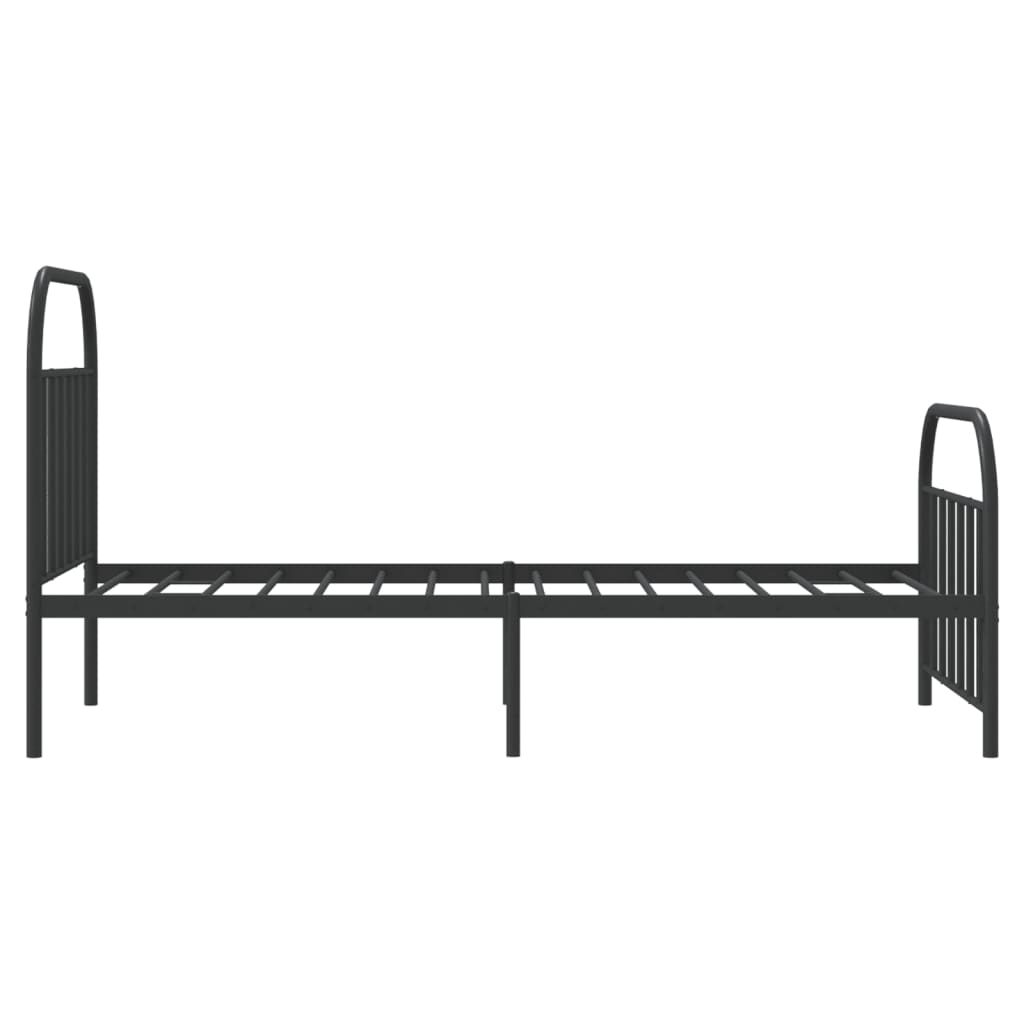 vidaXL Metal Bed Frame without Mattress with Footboard Black 100x200 cm