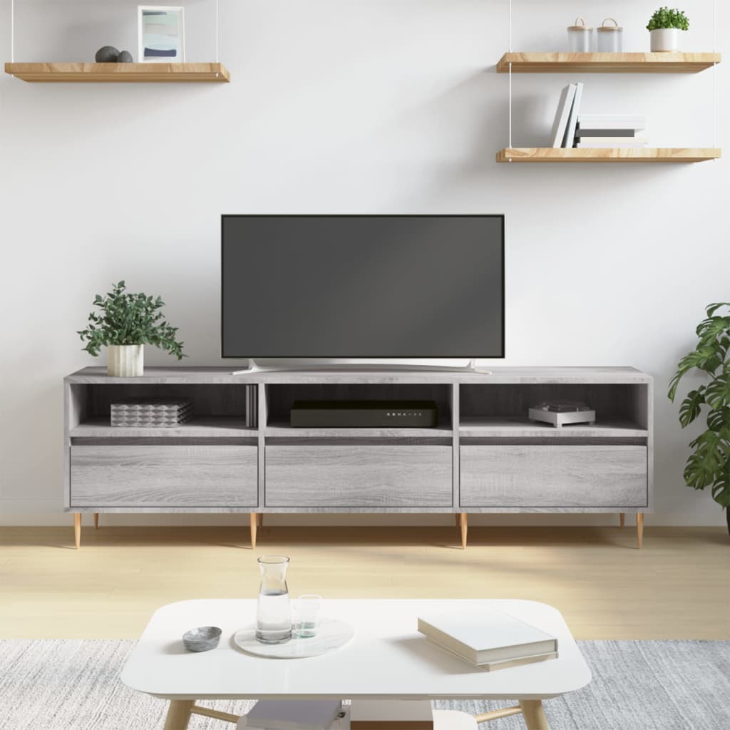 vidaXL TV Cabinet Grey Sonoma 150x30x44.5 cm Engineered Wood