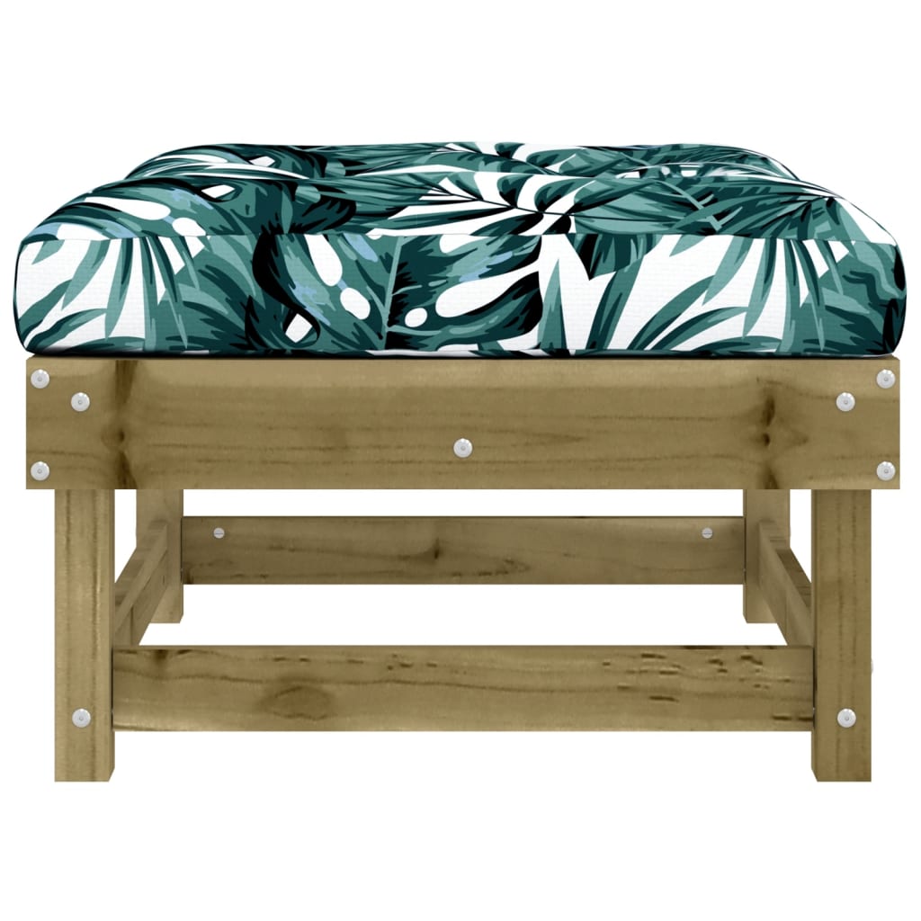 vidaXL Garden Footstools with Cushions 2pcs Impregnated Wood Pine