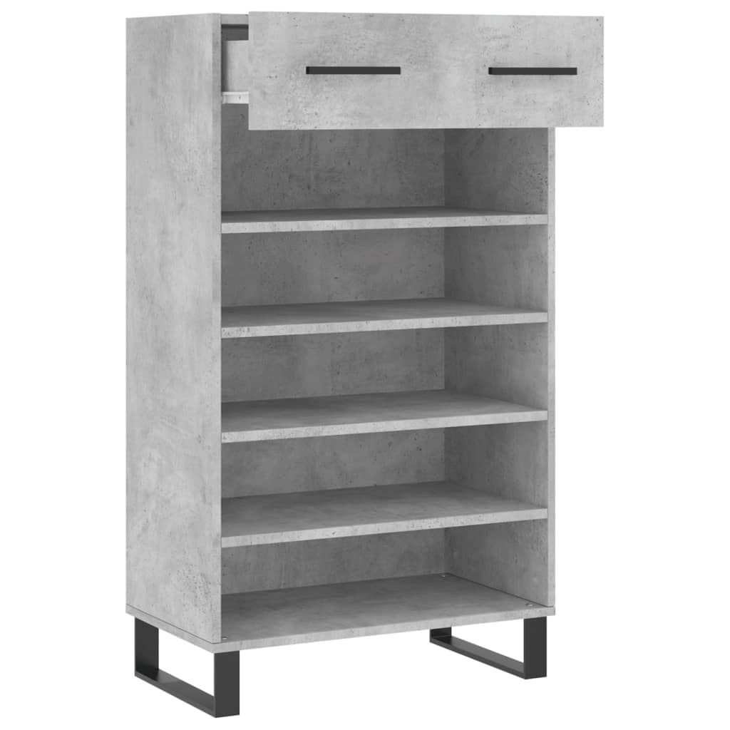 vidaXL Shoe Cabinet Concrete Grey 60x35x105 cm Engineered Wood