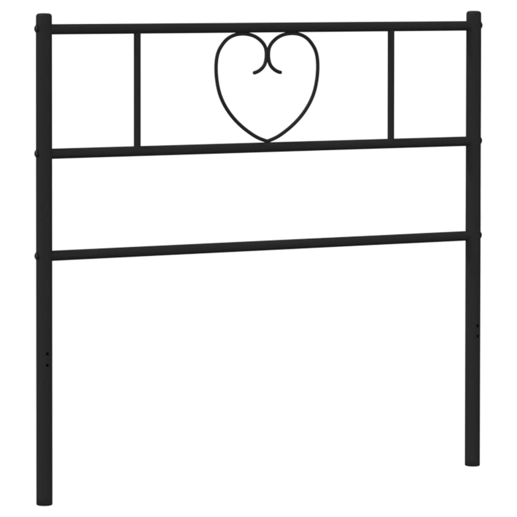 vidaXL Metal Headboard Black 100 cm