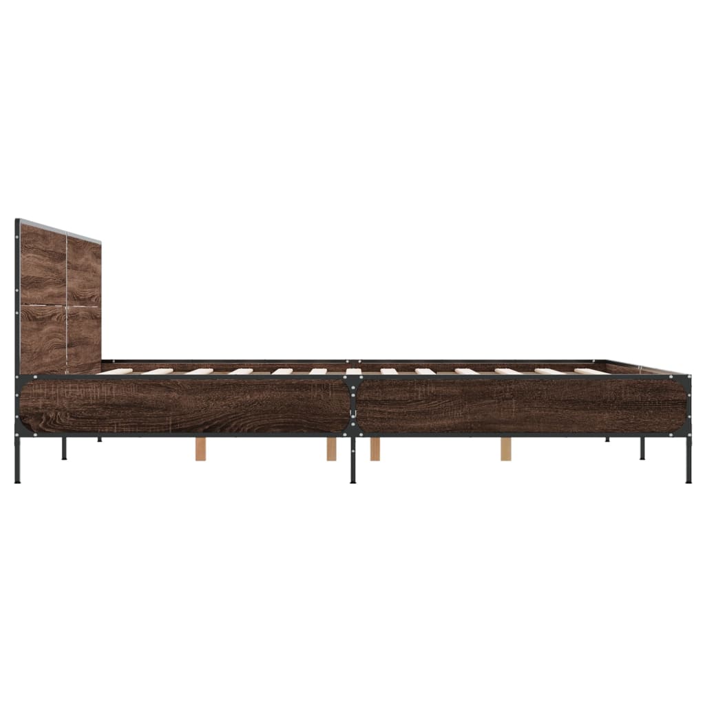 vidaXL Bed Frame without Mattress Brown Oak 120x200 cm