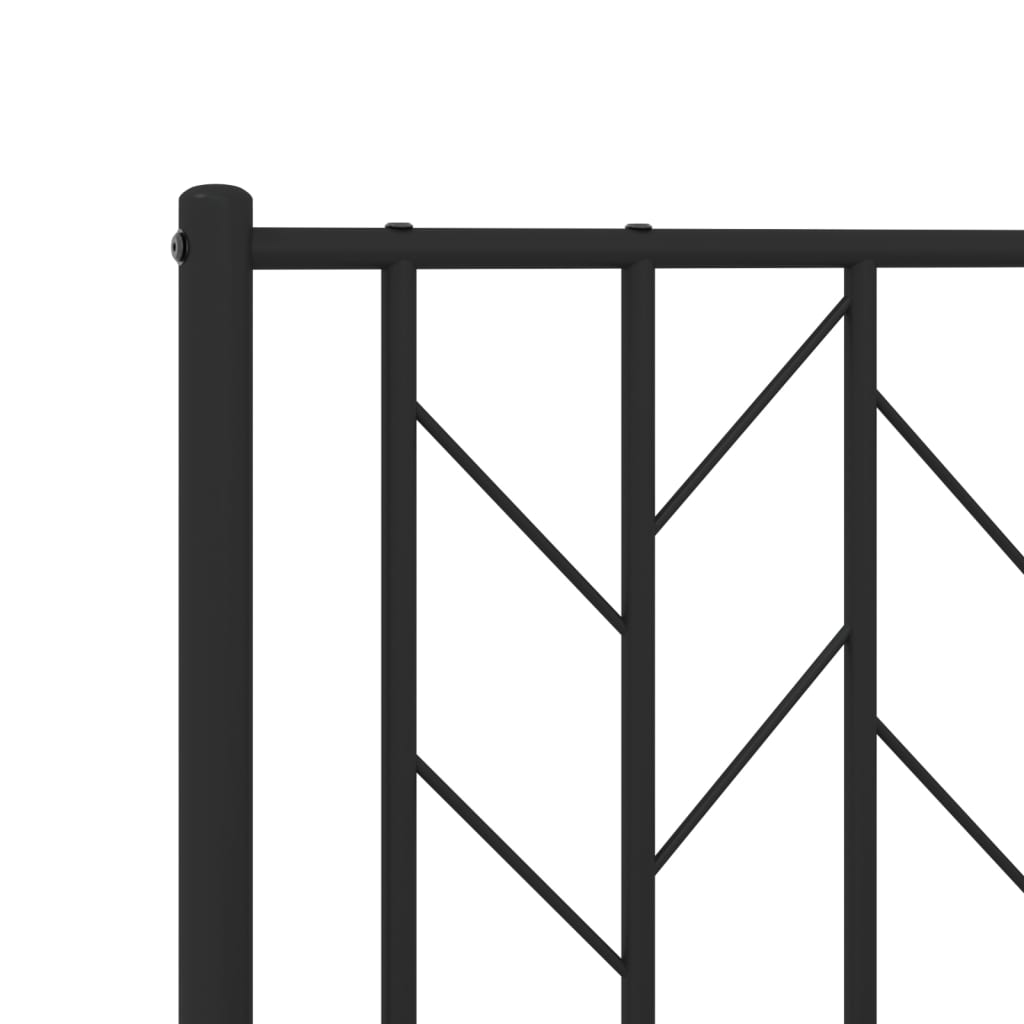 vidaXL Metal Bed Frame without Mattress with Headboard Black 75x190 cm Small Single