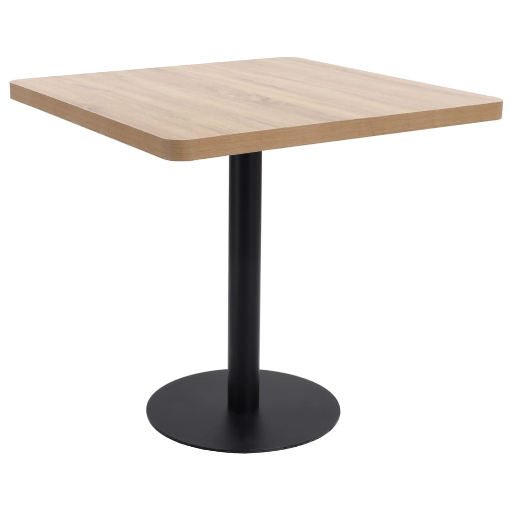 vidaXL Bistro Table Light Brown 80X80 cm MDF