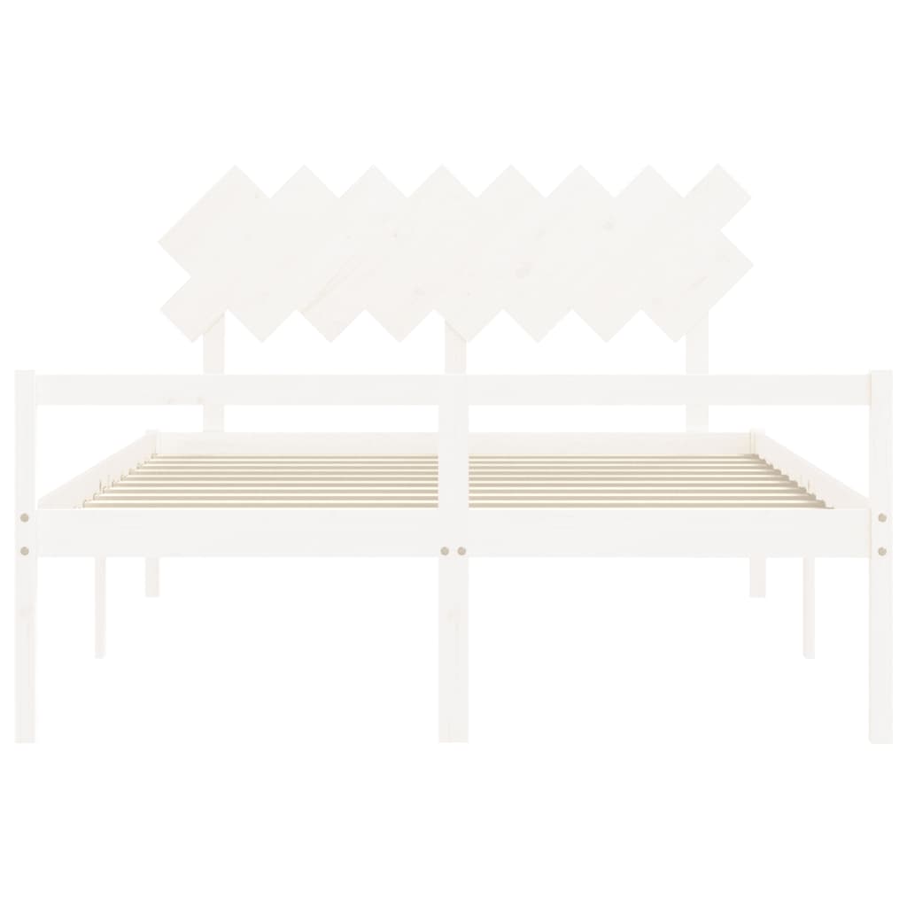 vidaXL Senior Bed without Mattress White 160x200 cm Solid Wood