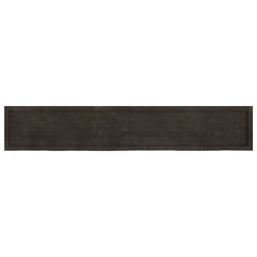 vidaXL Bathroom Countertop Dark Brown 220x40x(2-4) cm Treated Solid Wood