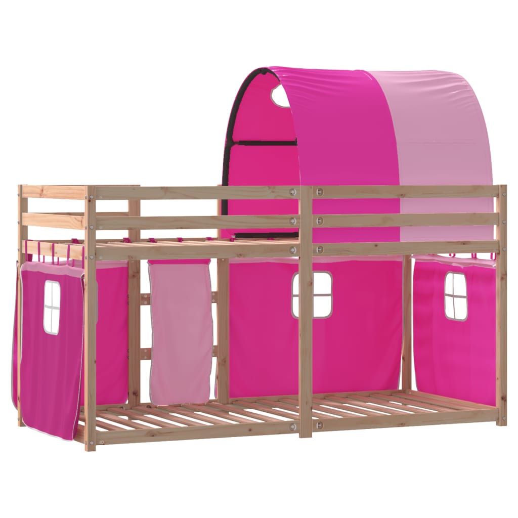 vidaXL Bunk Bed without Mattress Pink 90x200 cm Solid Wood Pine