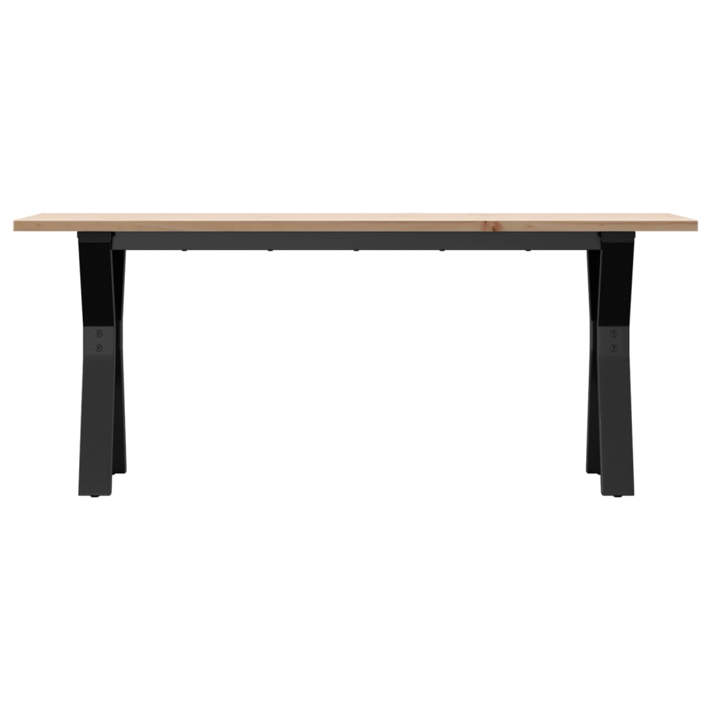 vidaXL Coffee Table Y-Frame 110x40x45 cm Solid Wood Pine and Cast Iron