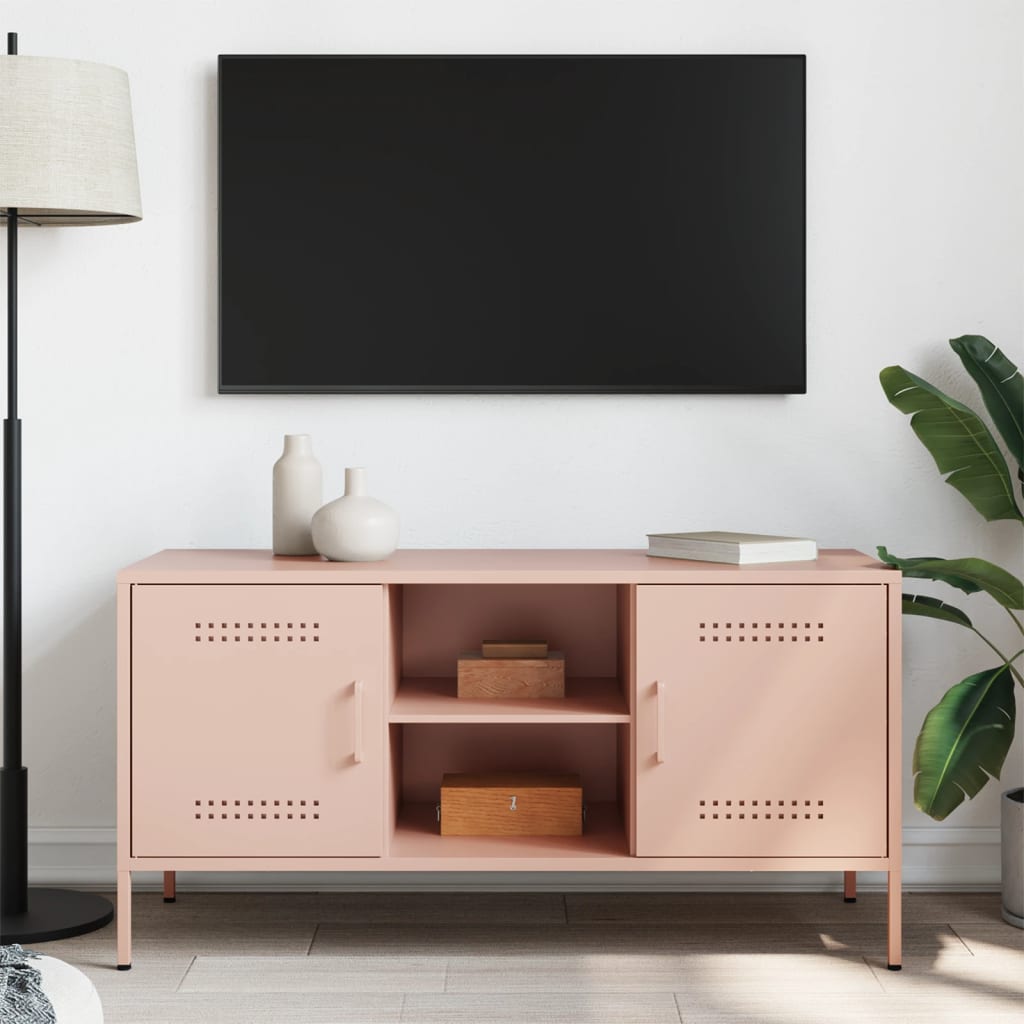 vidaXL TV Cabinet Pink 100.5x39x50.5 cm Steel